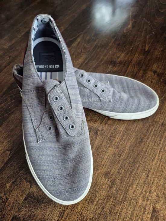 Ben Sherman Other - Ben Sherman Men's Light Gray Canvas Slip-On Loafers